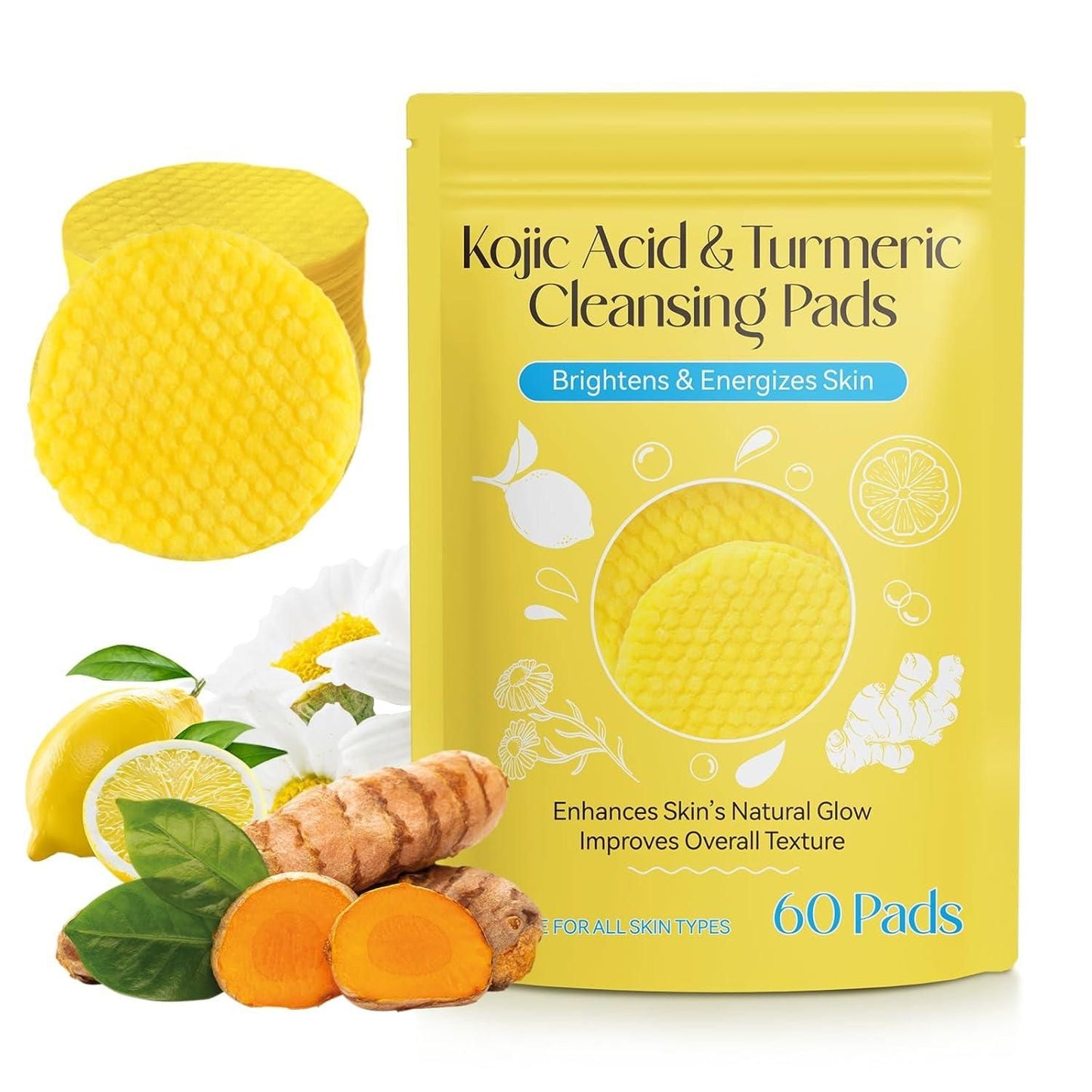 Turmeric Kojic Acid Cleansing Pads (60 Pads) Set