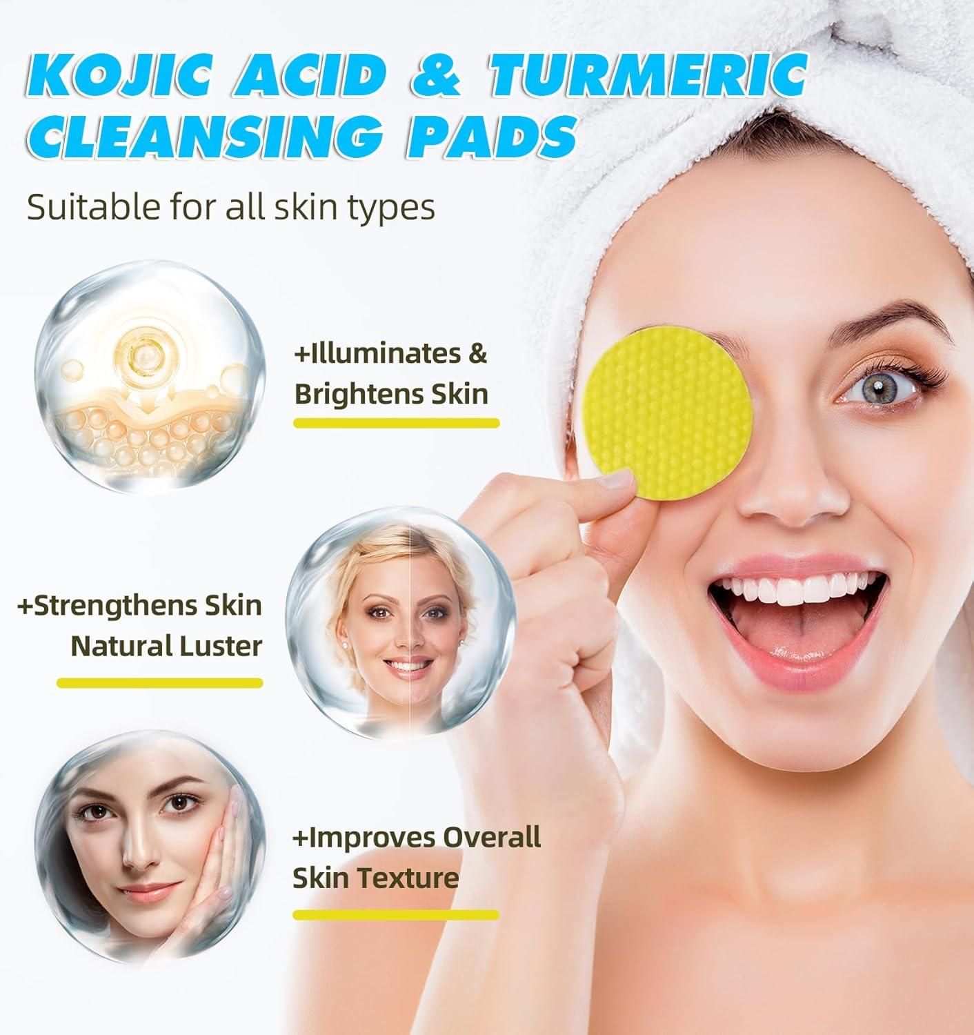 Turmeric Kojic Acid Cleansing Pads (60 Pads) Set