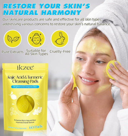 Turmeric Kojic Acid Cleansing Pads (60 Pads) Set